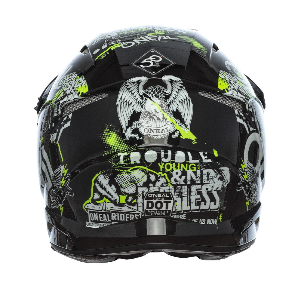 O'Neal 2024 3 Series Attack Helmet and Goggle Combo Black/Neon Yellow