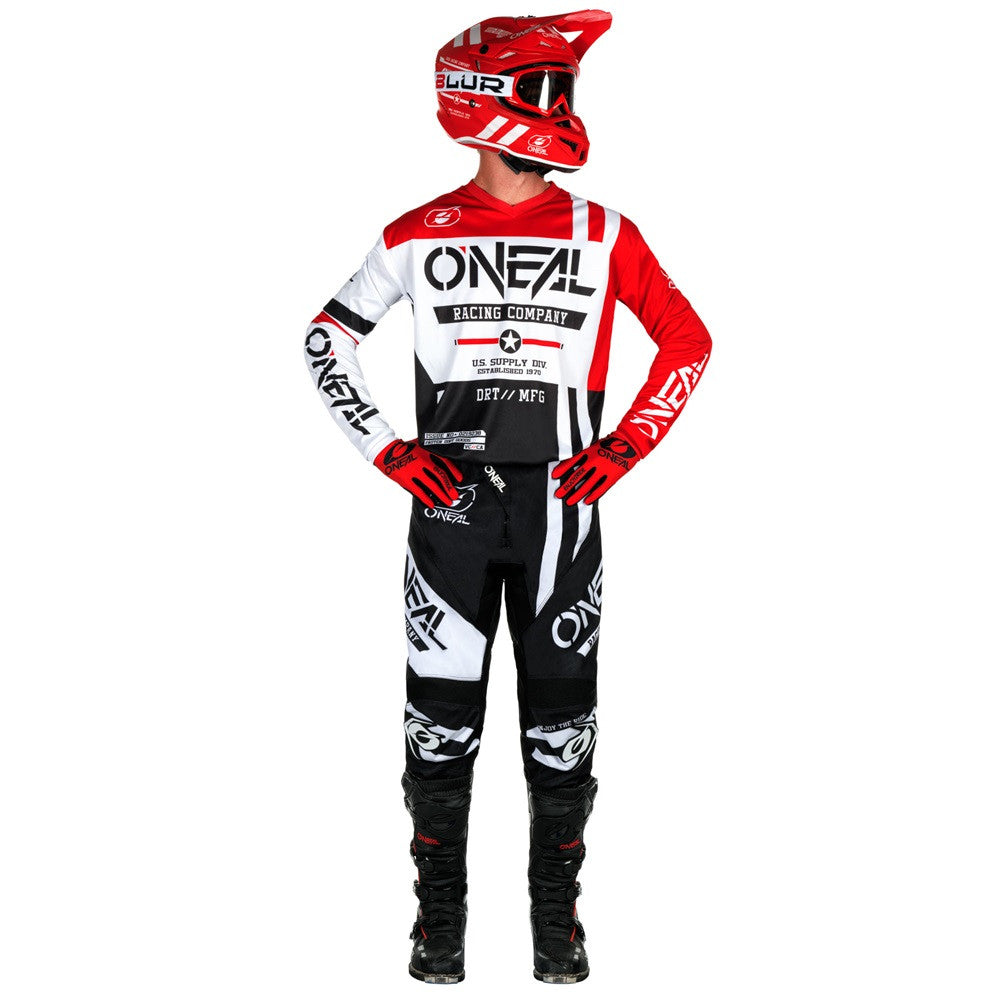 O'Neal 2025 Element Warhawk Jersey Pant Combo - Black/White/Red