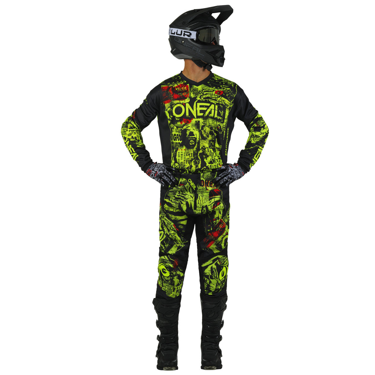 O'Neal 2025 Youth Element Attack Jersey Pant Combo Black/Neon