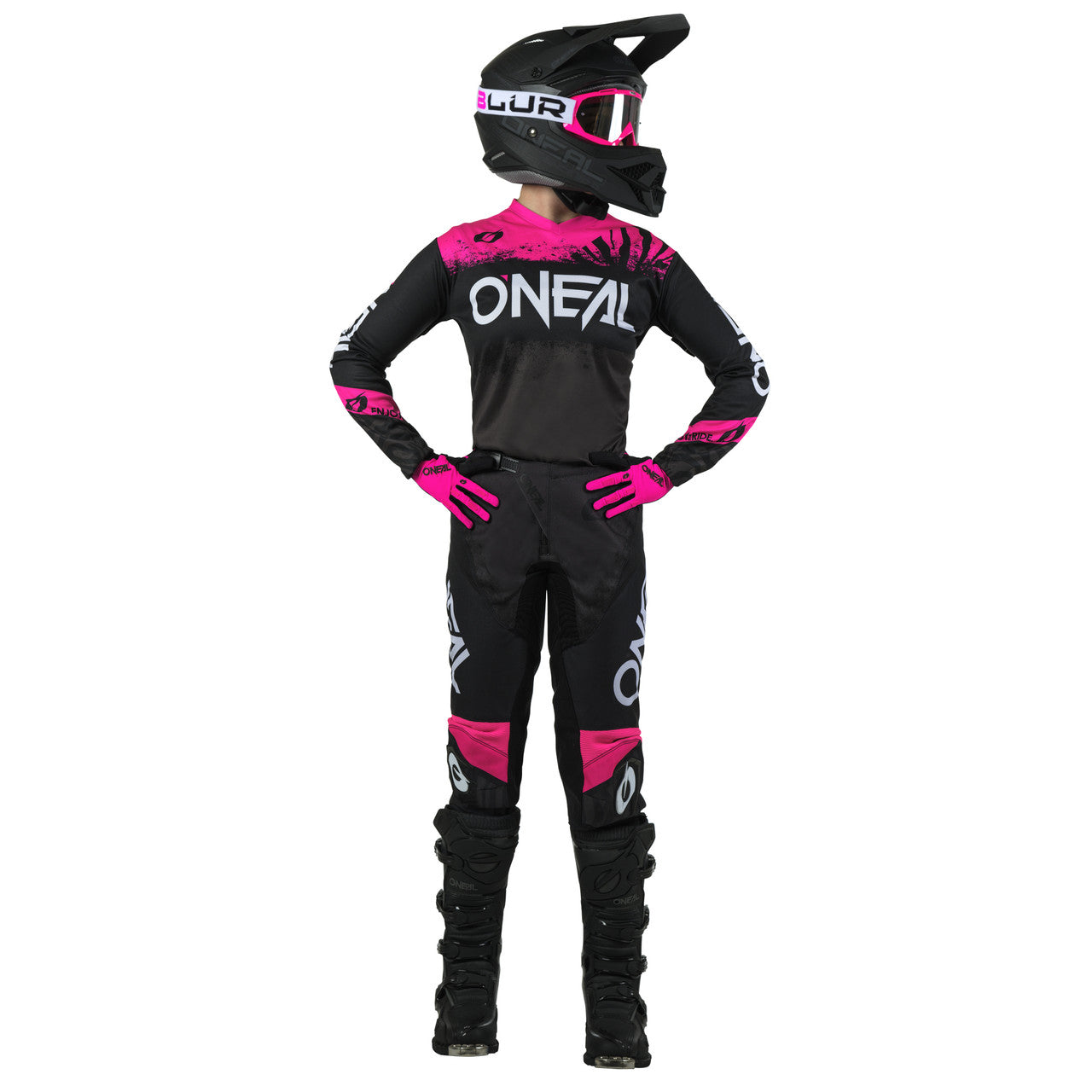 O'Neal 2025 Youth Element Shocker Jersey Pant Combo Black/Pink