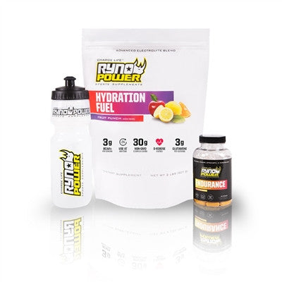 Ryno Power Endurance PLUS Power Package (Hydration Fuel Fruit Punch, Endurance and Cycling Bottle)
