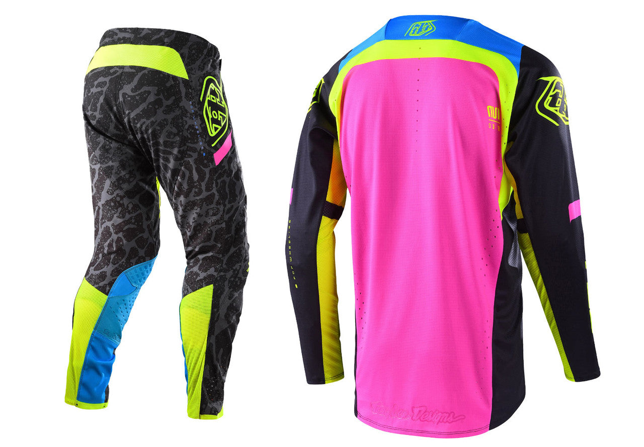 Troy Lee Designs 2022 SE Pro Jersey and Pant Combo Fractura Black/Yellow