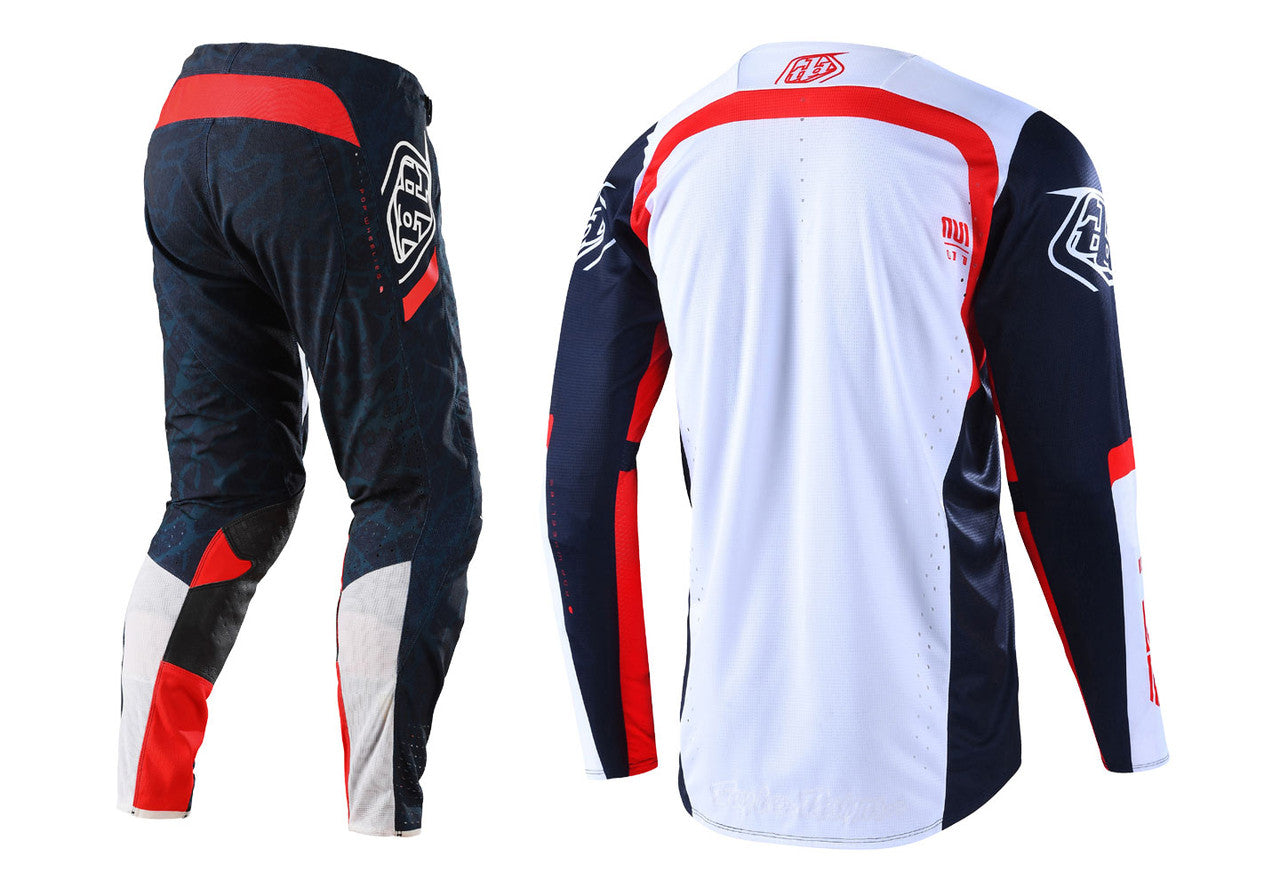 Troy Lee Designs 2022 SE Pro Jersey and Pant Combo Fractura Navy/Red