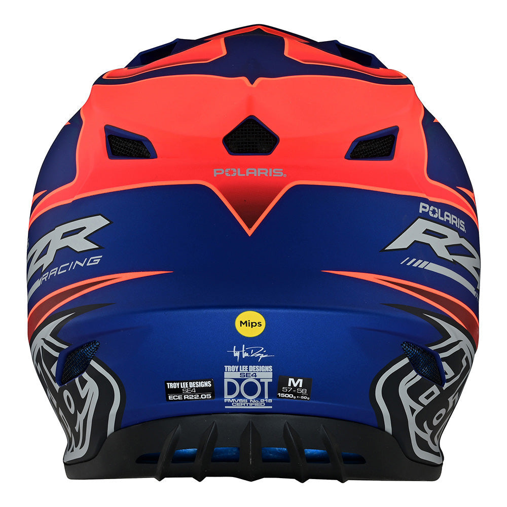 Troy Lee Designs SE4 Polyacrylite MIPS Helmet Polaris Blue/Red