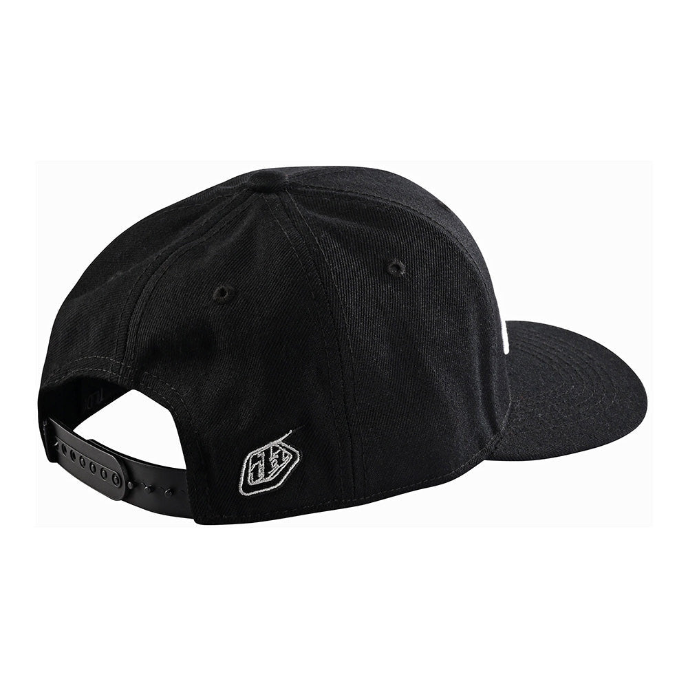 Troy Lee Designs Curved Snapback Hat Signature Black/White OSFA