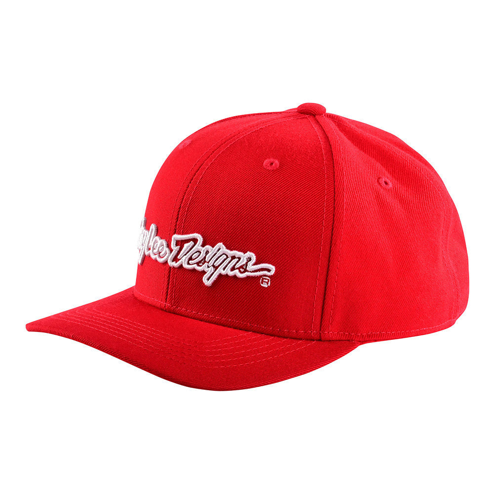 Troy Lee Designs Curved Snapback Hat Signature Red/White