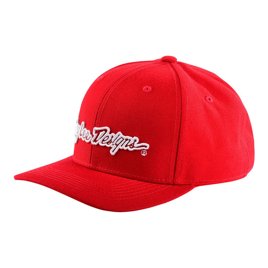 Troy Lee Designs Curved Snapback Hat Signature Red/White