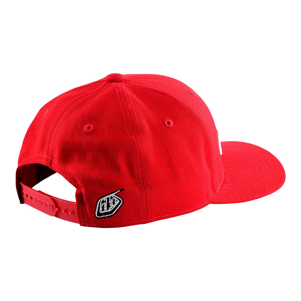 Troy Lee Designs Curved Snapback Hat Signature Red/White