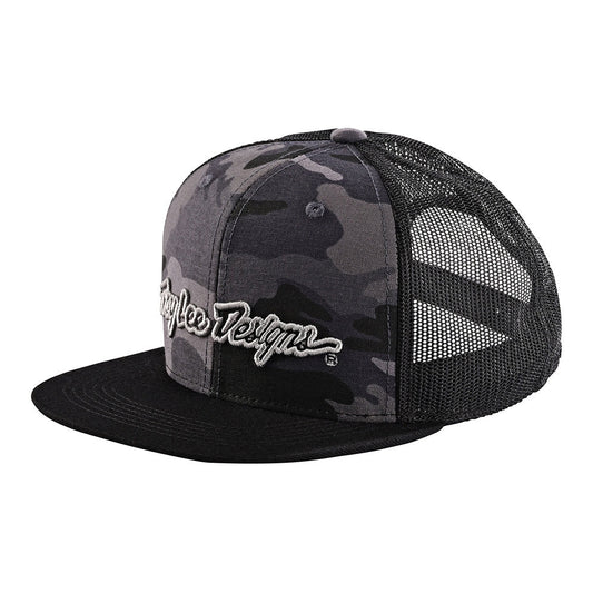 Troy Lee Designs Trucker Hat Signature Camo Black/Silver