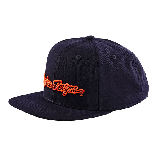 Troy Lee Designs Snapback Hat Signature Navy/Orange
