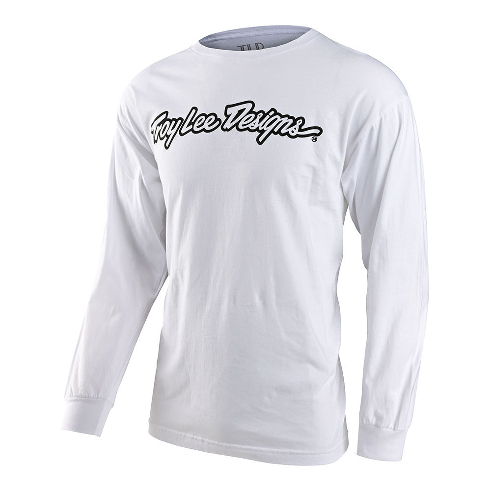 Troy Lee Designs Signature Long Sleeve Tee White
