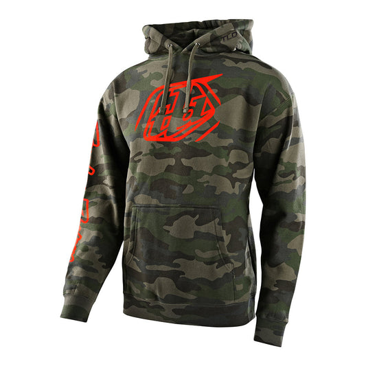 Troy Lee Designs Pullover Hoodie Cropped Badge Forest Camo