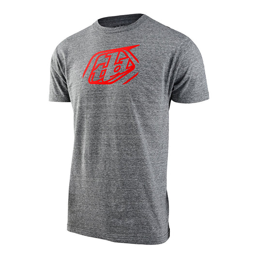 Troy Lee Designs Short Sleeve Tee Badge Vintage Snow Htr