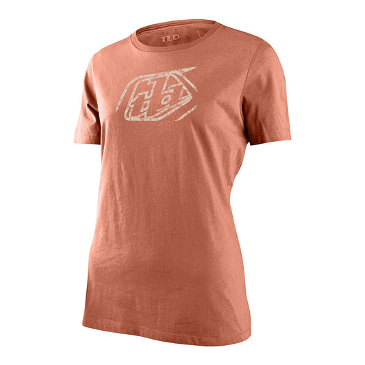 Troy Lee Designs Womens Short Sleeve Tee Cropped Badge Terracotta