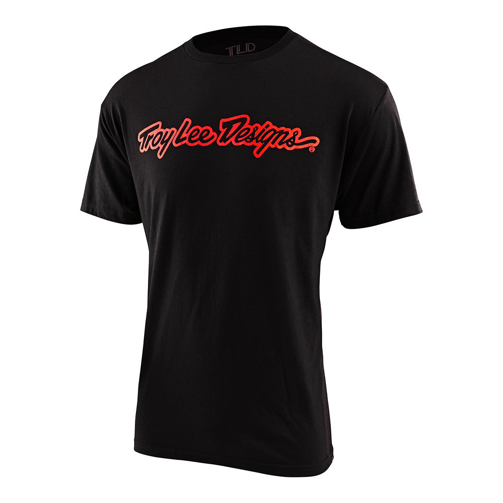 Troy Lee Designs Short Sleeve Tee Signature Black/Glo Red