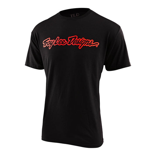 Troy Lee Designs Short Sleeve Tee Signature Black/Glo Red