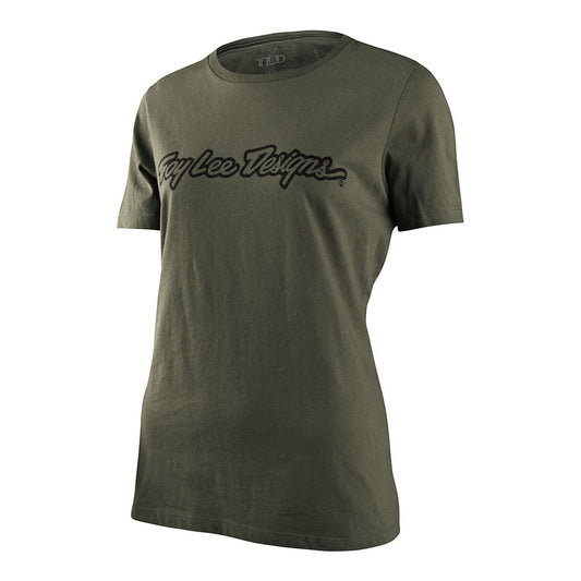 Troy Lee Designs Womens Short Sleeve Tee Signature Military Green