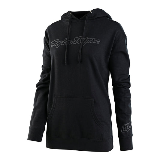 Troy Lee Designs Womens Pullover Hoodie Signature Black/Reflective Silver