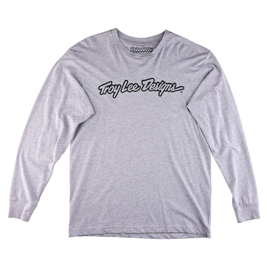 Troy Lee Designs Long Sleeve Tee Signature Heather Gray