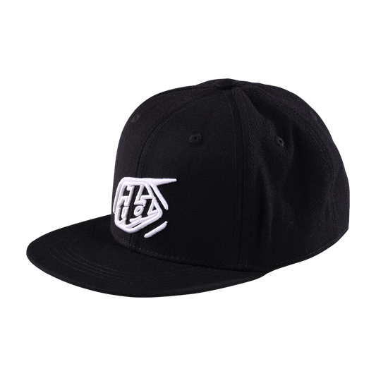 Troy Lee Designs Youth Flat Bill Snapback Cropped Badge Black
