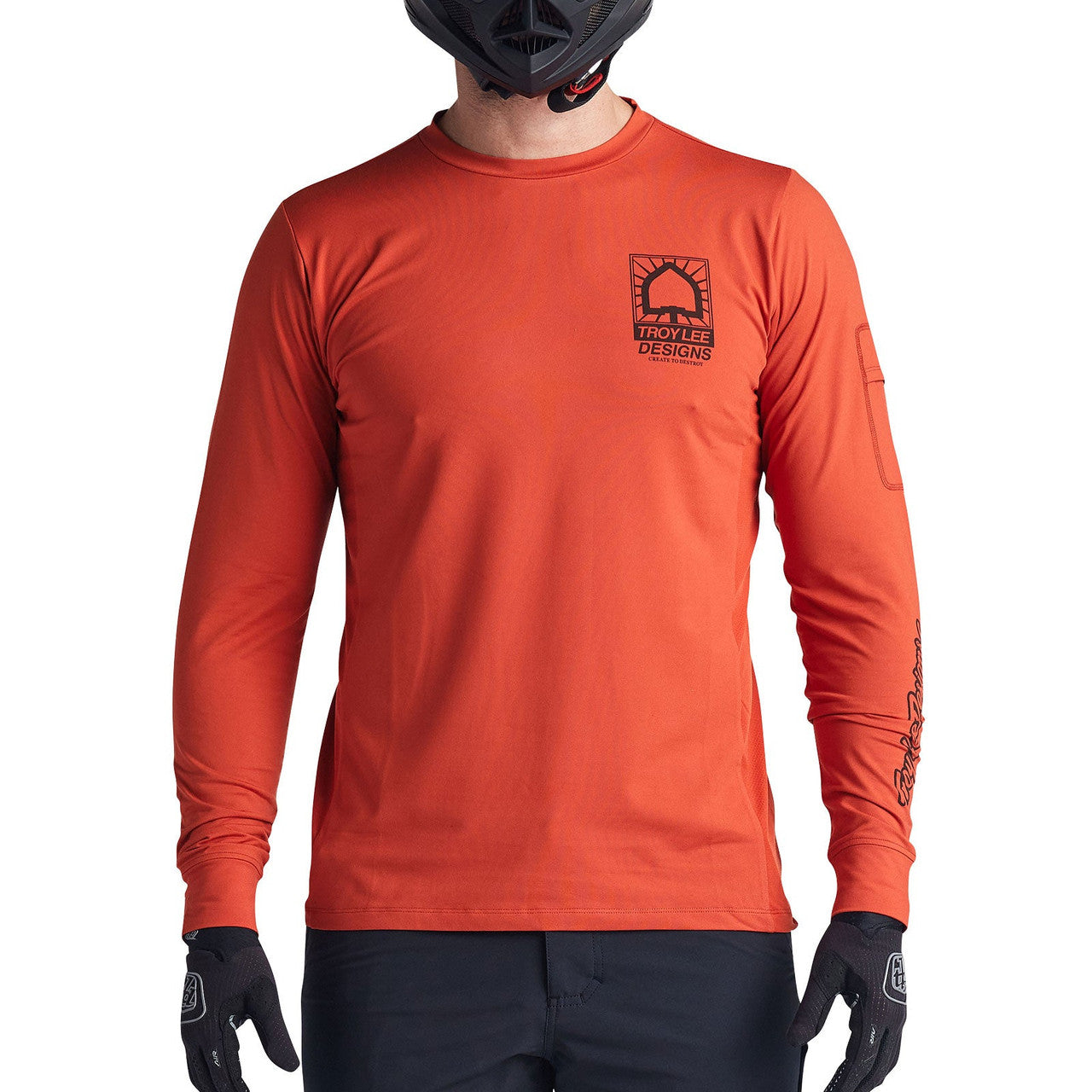 Troy Lee Designs Ruckus Long Sleeve Ride Tee Create To Destroy Brick