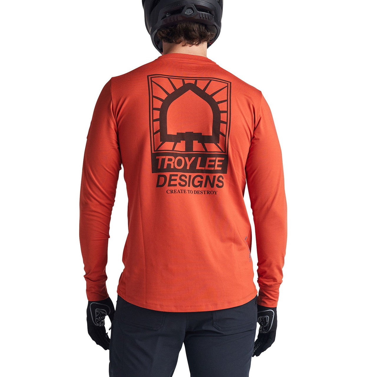 Troy Lee Designs Ruckus Long Sleeve Ride Tee Create To Destroy Brick