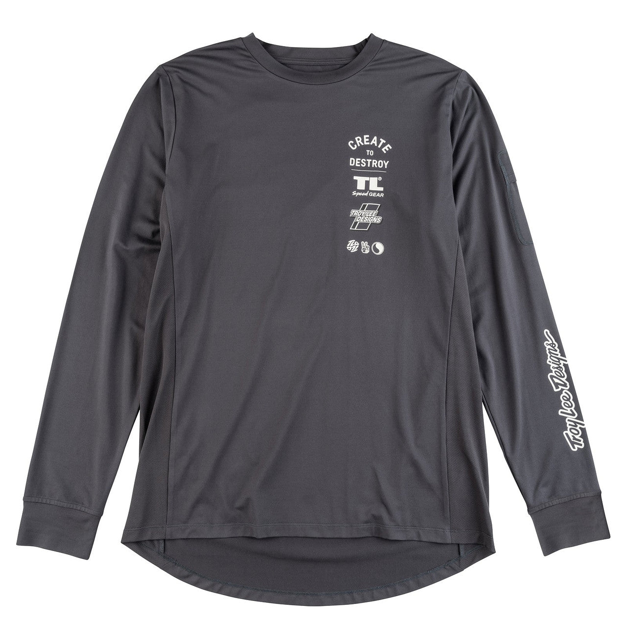 Troy Lee Designs Ruckus Long Sleeve Ride Tee Destroy Carbon