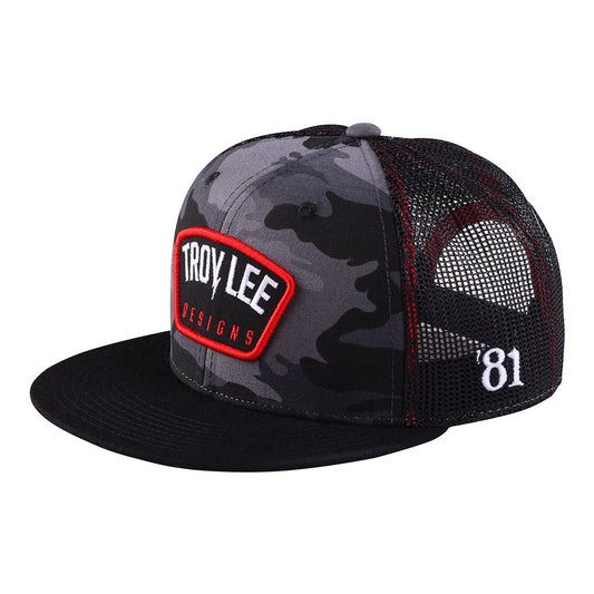 Troy Lee Designs Trucker Snapback Bolt Patch Black Camo