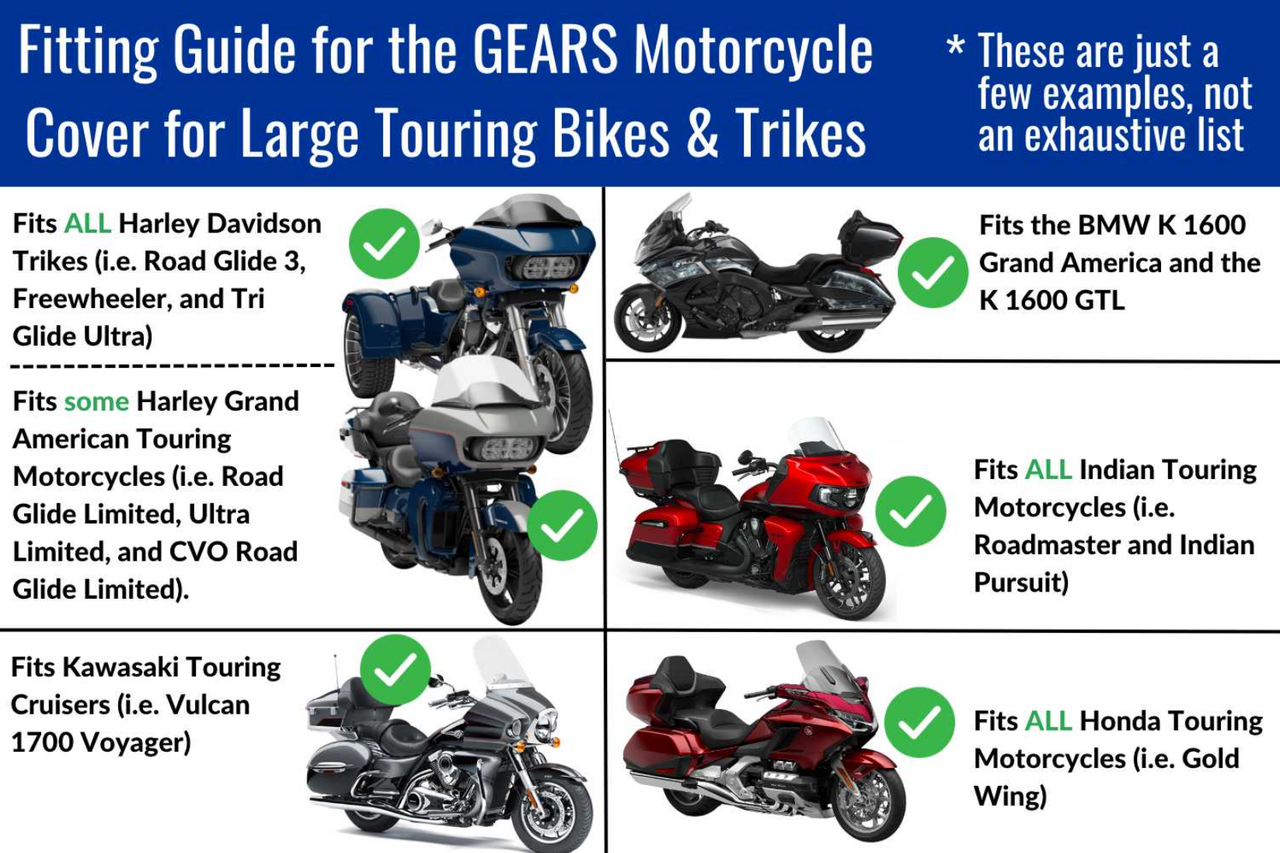 Gears Canada 100188-3 Motorcycle Cover - Touring/Trike with Luggage