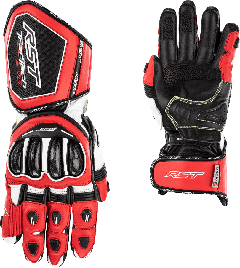 RST Tractech EVO 4 CE Gloves Red/White/Black
