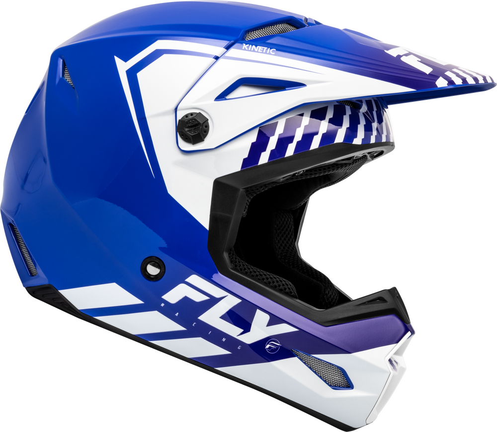 FLY Racing 2024 Youth Kinetic Menace Offroad Helmet Blue/White