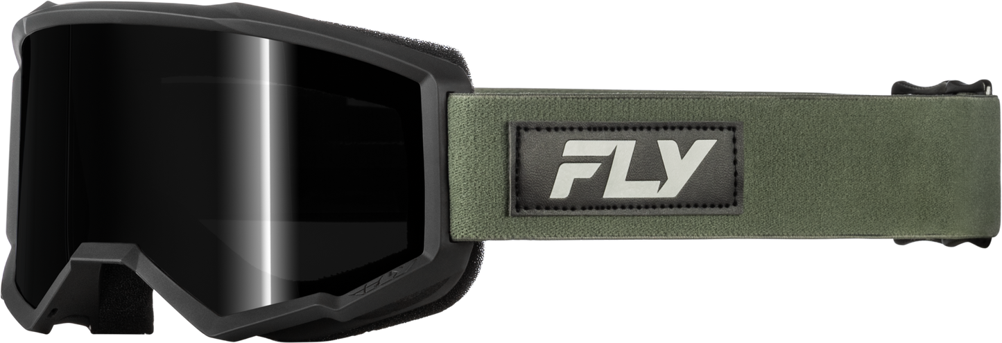 FLY Racing Focus Sand Goggle Sand Green/Black with Dark Smoke Lens