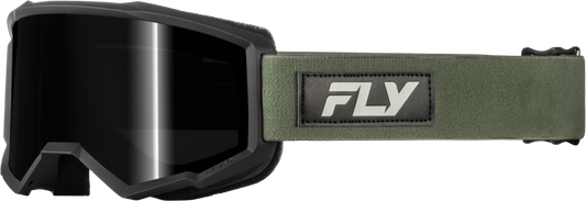 FLY Racing Focus Sand Goggle Sand Green/Black with Dark Smoke Lens