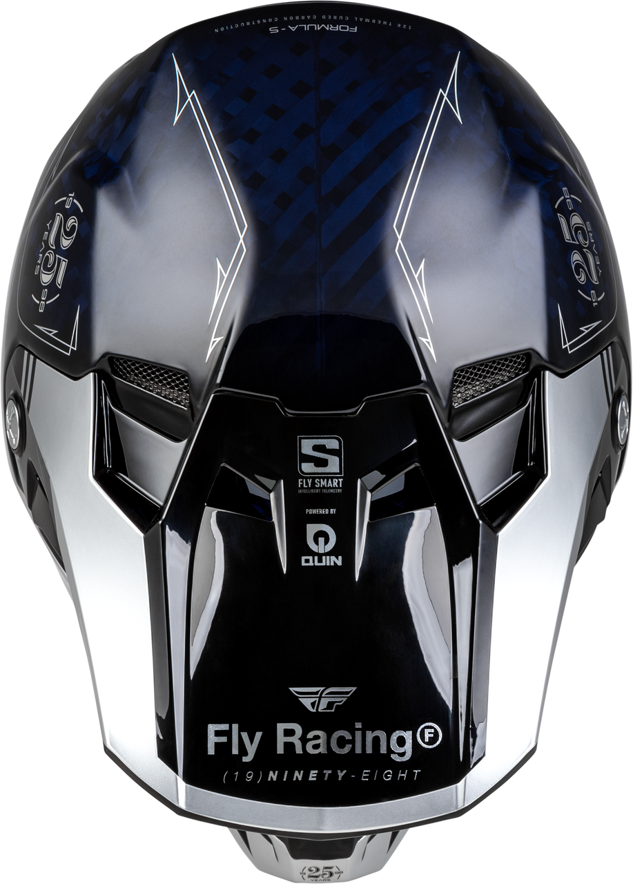 FLY Racing 2025 Formula S Carbon Legac Helmet Blue Carbon/Silver