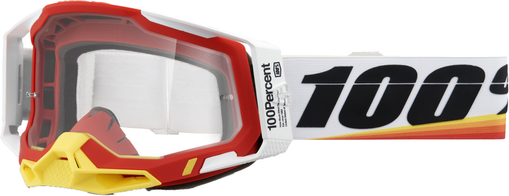 100% - 50009-00016 - RACECRAFT 2 GOGGLE ARSHAM RED CLEAR LENS