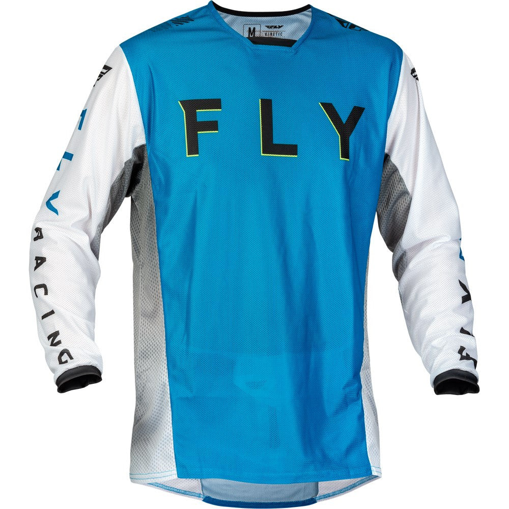 FLY Racing 2024 Kinetic Mesh Kore Jersey Pant Combo - Blue/White/Hi-Vis