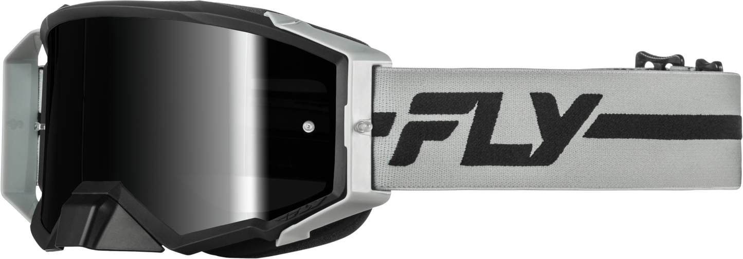 FLY Racing Zone Pro Goggle Grey/Black with Black Mirror/Smoke Lens