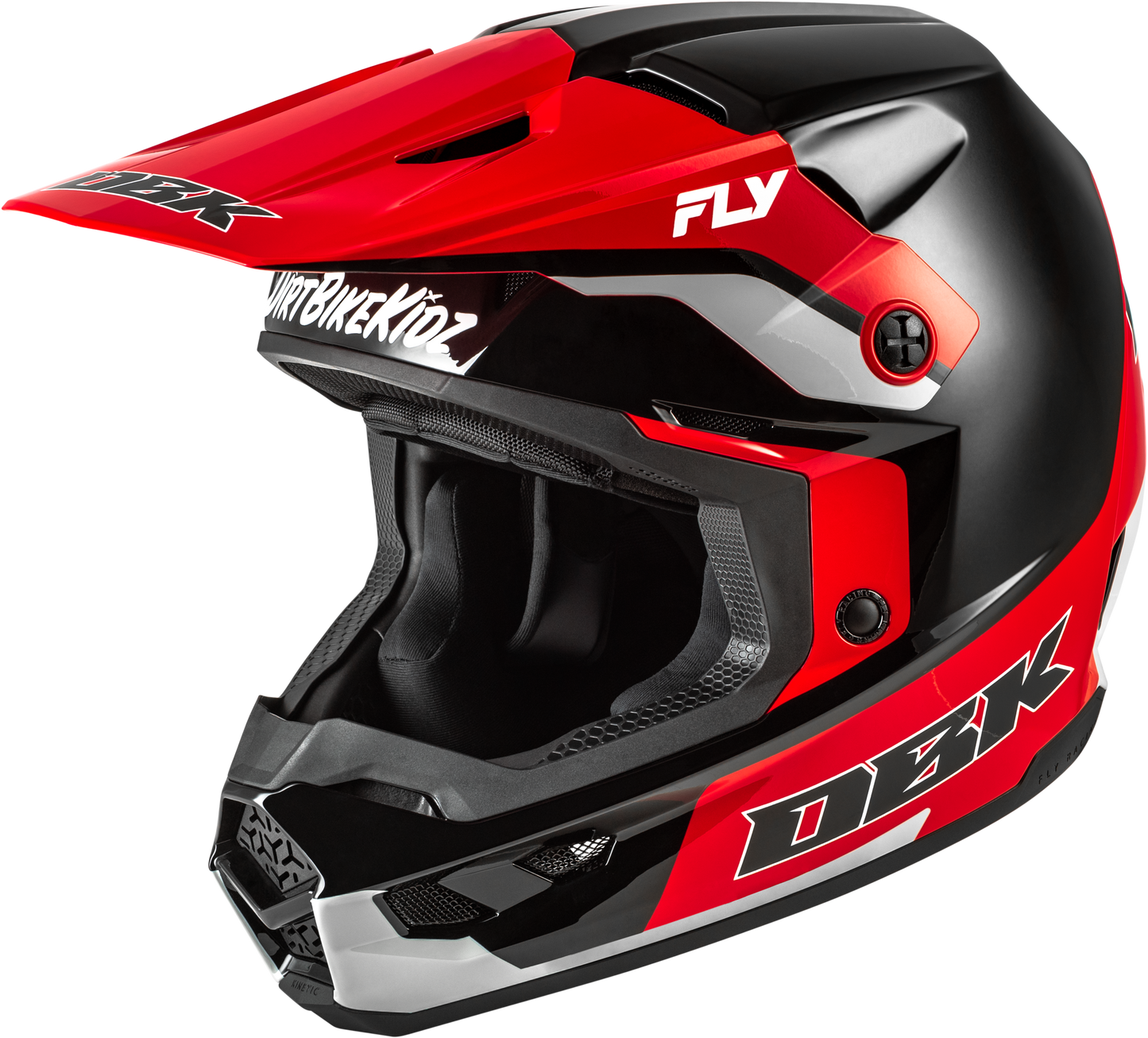 FLY Racing 2026 Kinetic DBK Helmet Black/Red/Grey