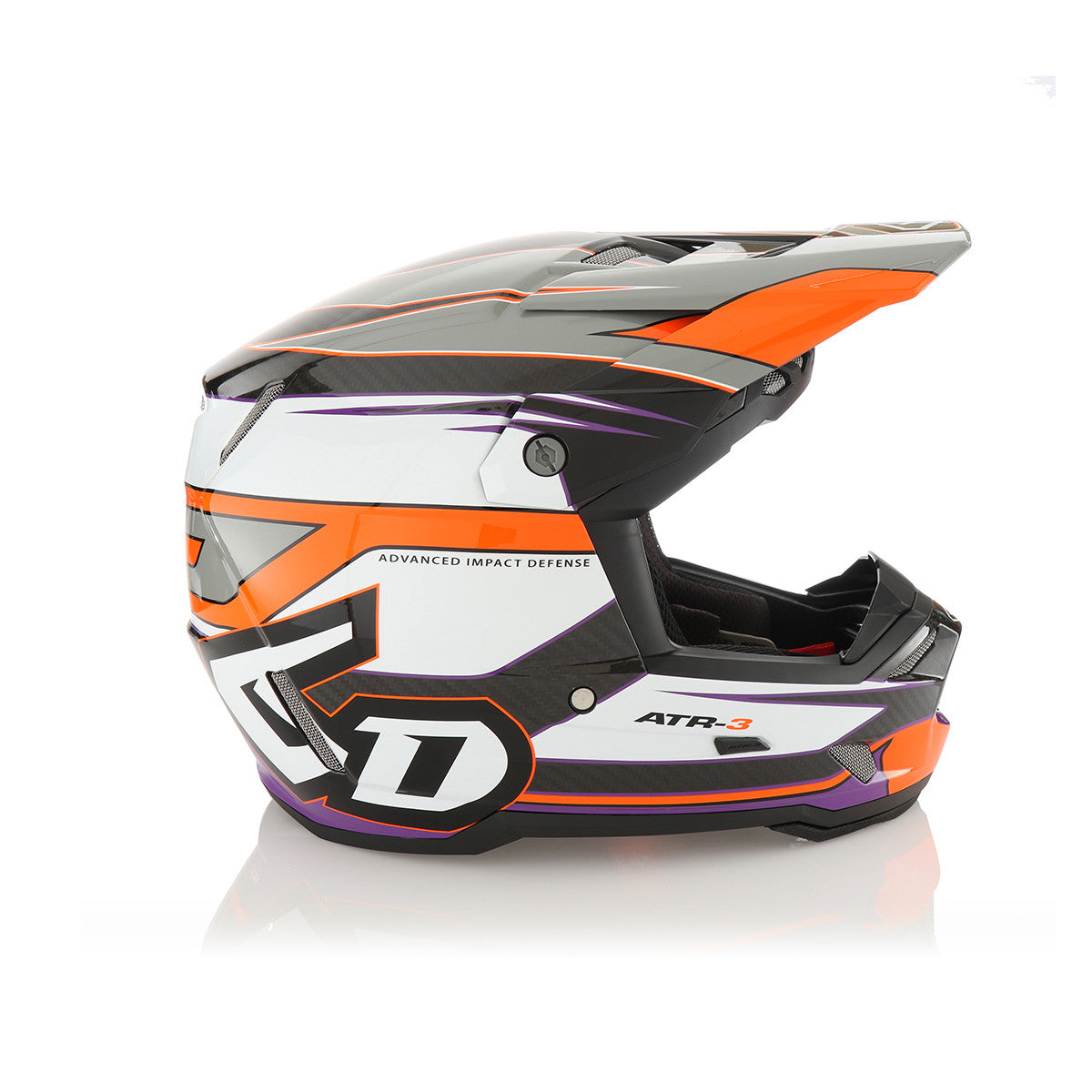 6D ATR-3 Hyper Offroad Helmet Gloss Neon Orange Purple