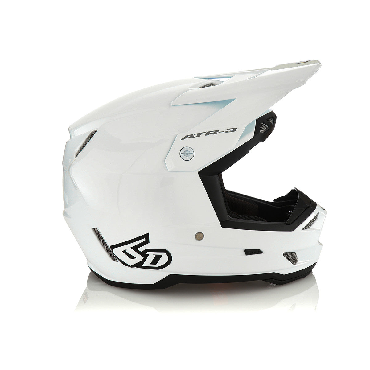 6D ATR-3 Solid Offroad Helmet Gloss White