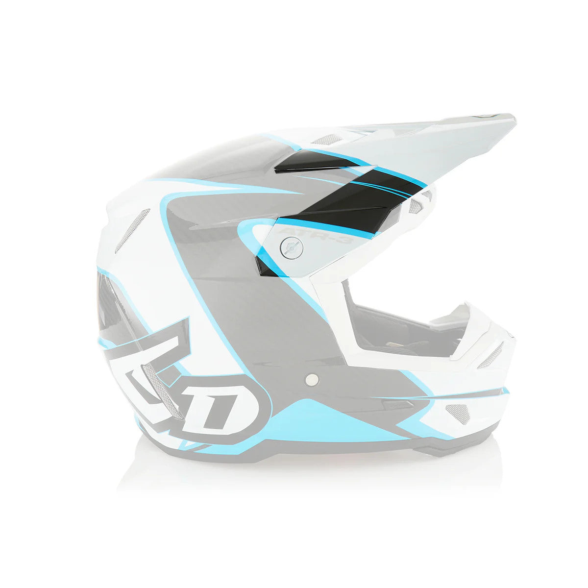 6D ATR-3 Replacement Visor Wave Gloss Cyan White