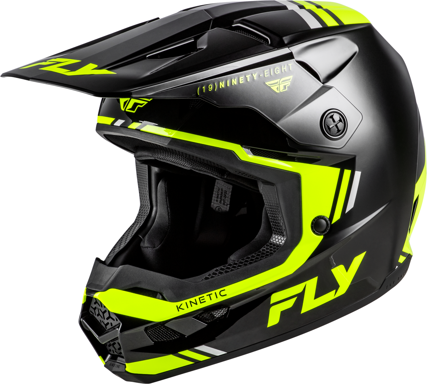 FLY Racing 2026 Kinetic Verdict Helmet Black/Hi-Vis/Grey