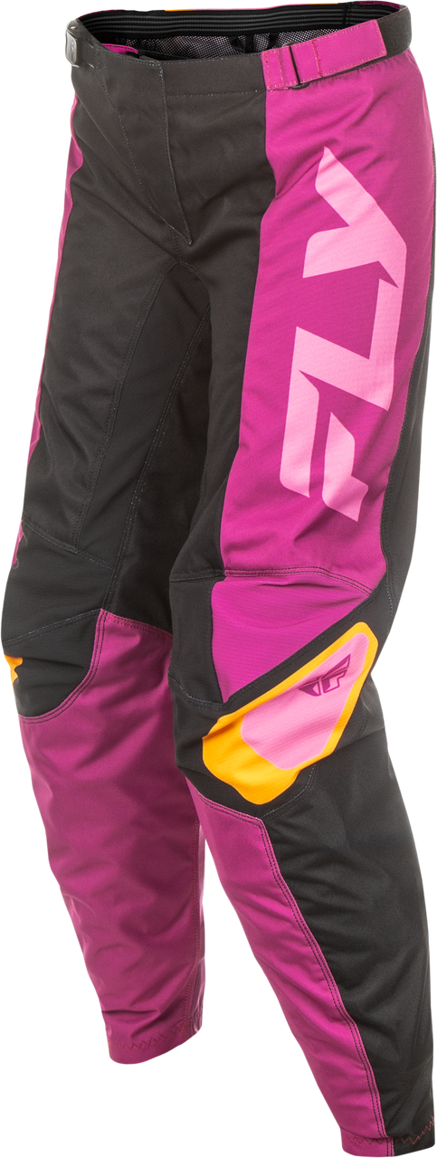 FLY Racing 2025 Womens F-16 Pant Black/Mauve/Yellow