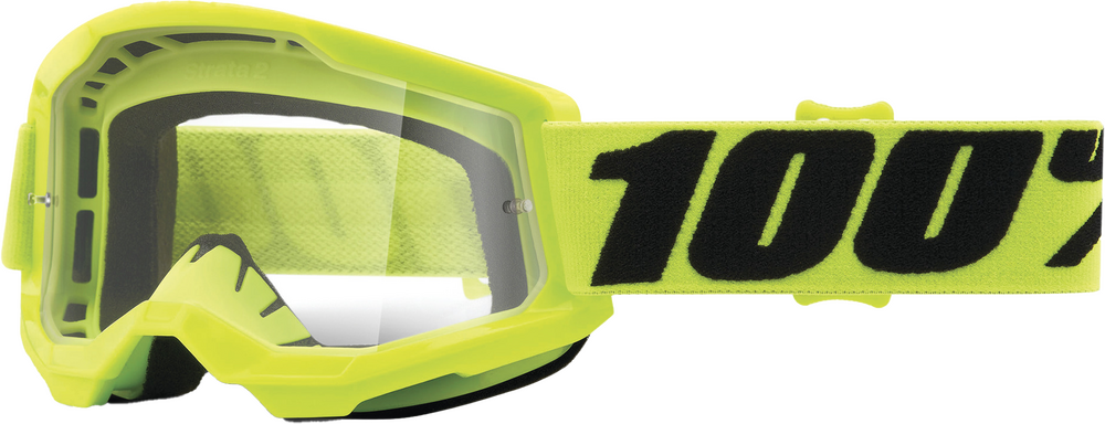 100% - 50031-00003 - STRATA 2 JUNIOR GOGGLE FLUO YELLOW CLEAR LENS