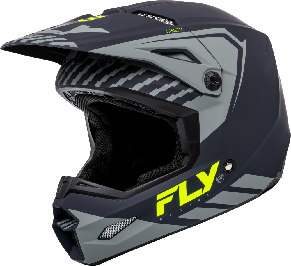 FLY Racing 2024 Kinetic Menace Offroad Helmet Matte Grey/Hi-Vis
