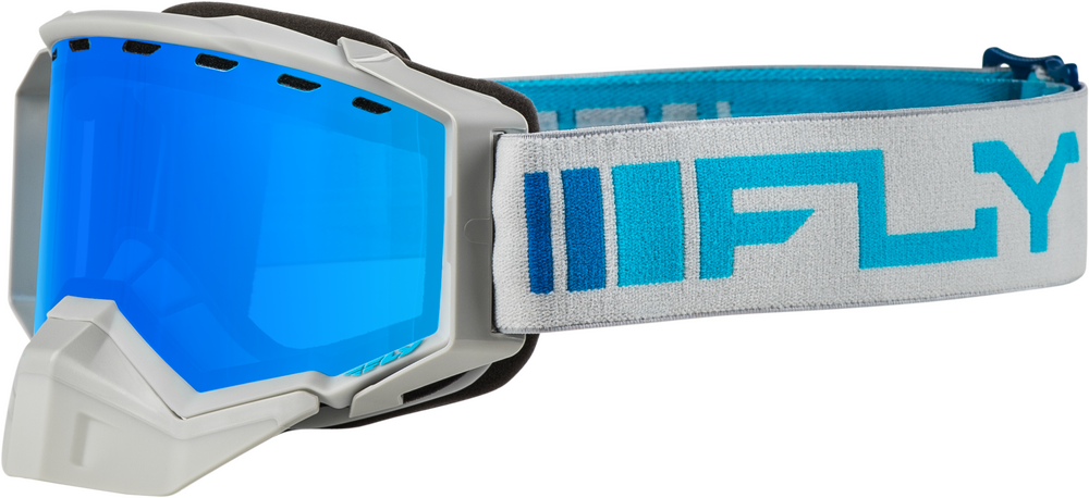FLY RACING - FLB-24Z2 - ZONE SNOW GOGGLE SILVER/BLUE W/ SKY BLUE MIRROR/BLUE LENS