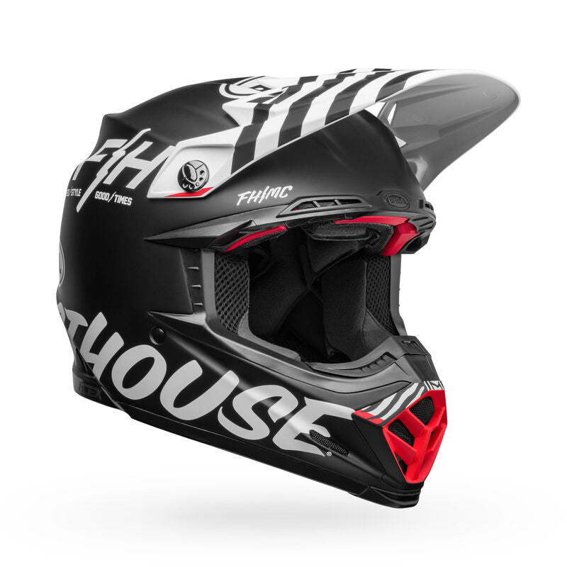 Bell Moto-9S Flex Offroad Helmet Matte Black/White Fasthouse Flex Crew