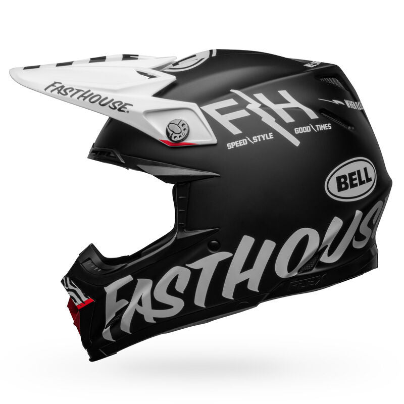 Bell Moto-9S Flex Offroad Helmet Matte Black/White Fasthouse Flex Crew