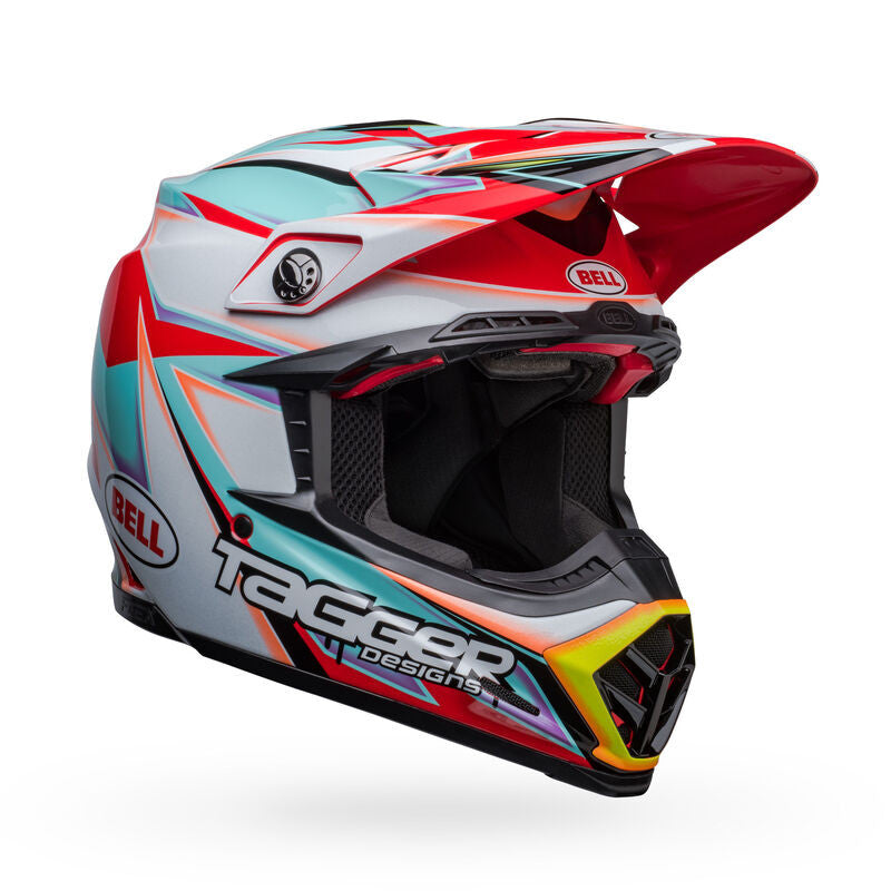 Bell Moto-9S Flex Offroad Helmet White/Aqua Tagger Edge