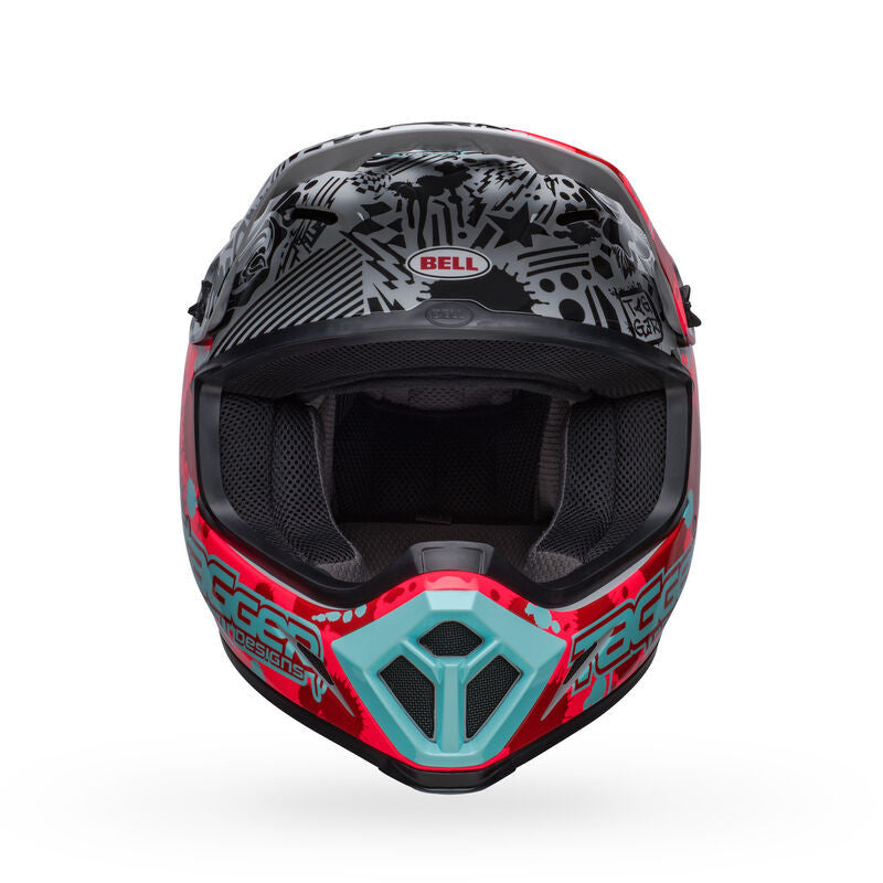 Bell MX-9 MIPS Offroad Helmet Bright Red/Gray Tagger Splatter